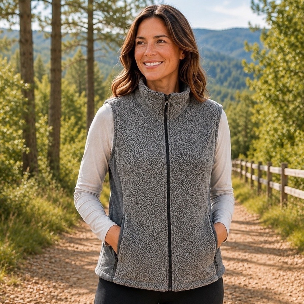 KUHL Women Gray Flight Vest Wool Blend Zip XL